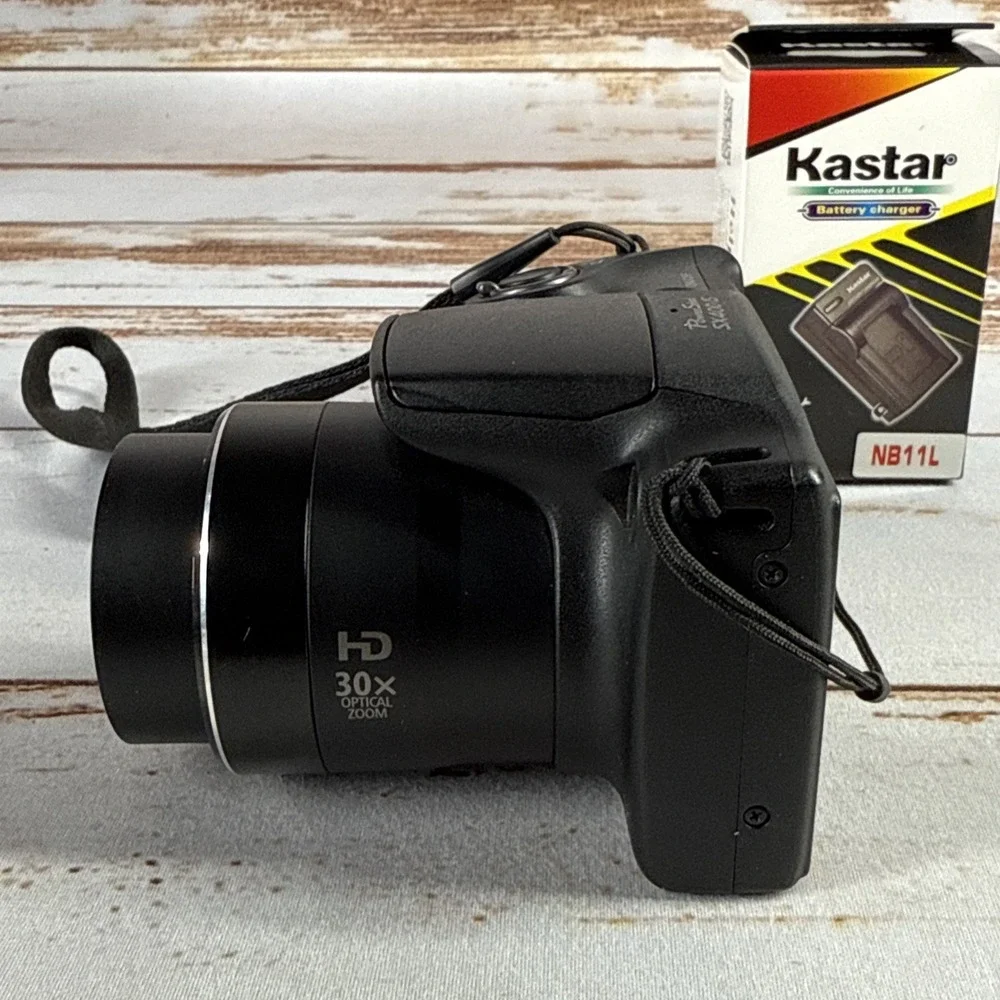 Black Canon PowerShot SX400 IS 16.0MP Digital Camera Bundle For Parts
